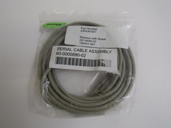Serial cable - 9-pin (F) to 9-pin (F) - 3.0 m (10 ft) long - 195401-001/230436-B21